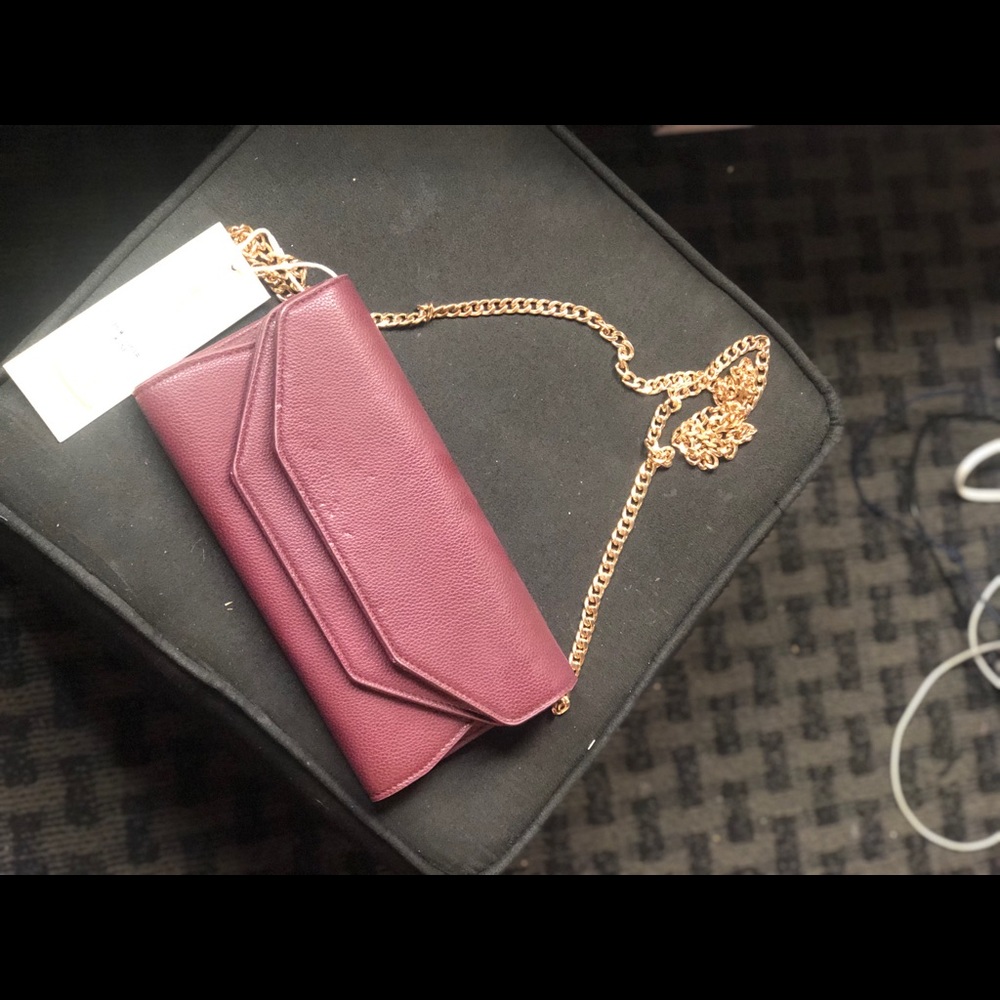 Burgundy cross over purse